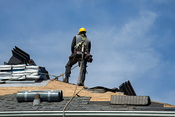 Professional Gutter Installation technician working in Rockville, VA